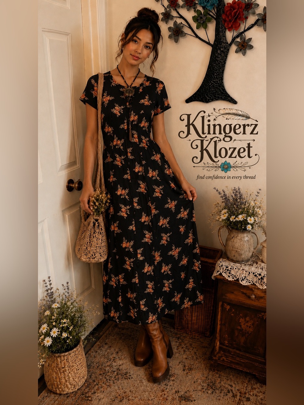 Vintage Laura, Ashley, maxi dress